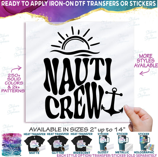 (s081-63-G2) Nauti Crew Retro Wavy Summer Design +46 Other Style Options