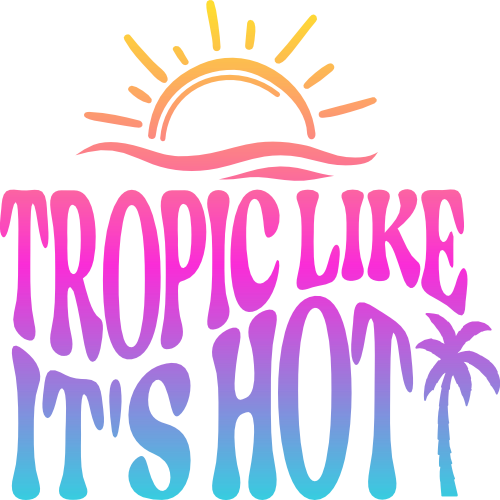 (081-63-M) Tropic Like Its Hot Retro Wavy
