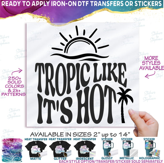 (s081-63-M) Tropic Like Its Hot Retro Wavy Summer Design +46 Other Style Options