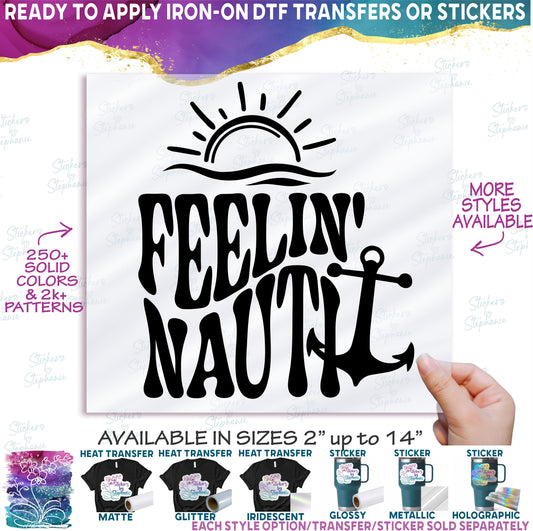 (s081-63-Y) Feelin' Nauti Retro Wavy Summer Design +46 Other Style Options