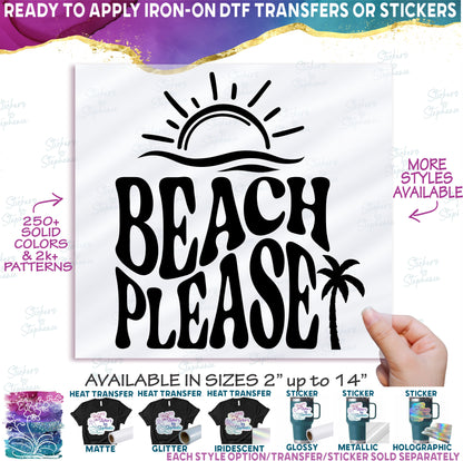 (s081-63-Q2) Beach Please Retro Wavy Summer Design +46 Other Styles
