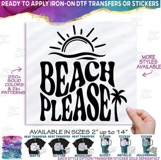 (s081-63-Q2) Beach Please Retro Wavy Summer Design +46 Other Styles