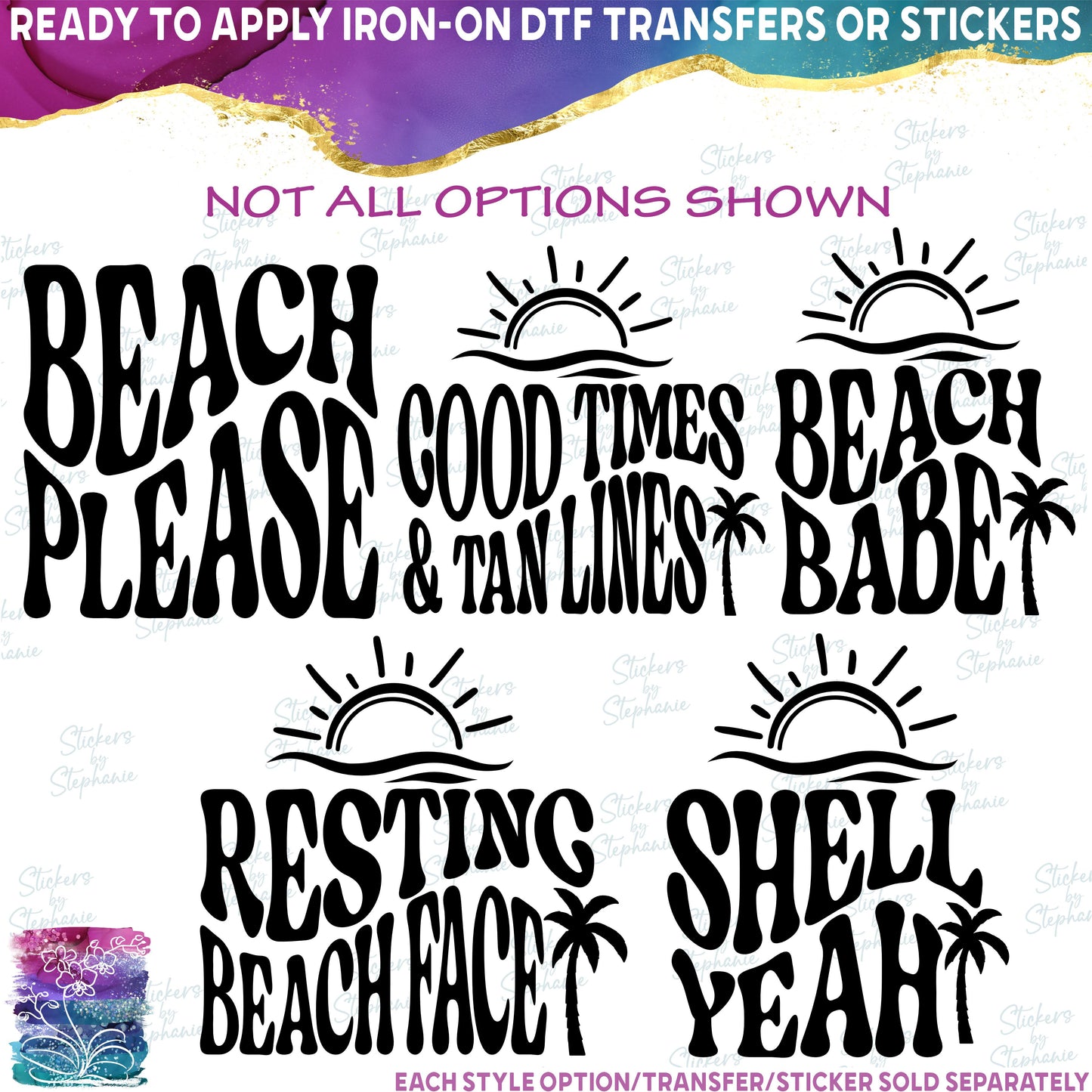 (s081-63-Q2) Beach Please Retro Wavy Summer Design +46 Other Styles
