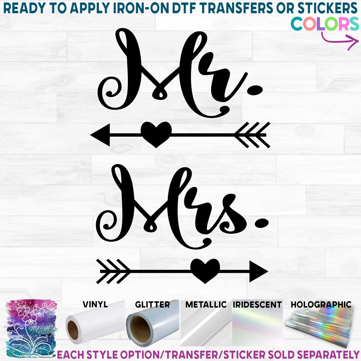 (s081-06) His,Hers, Mr, Mrs, Bride, Groom, or Wifey, Hubby