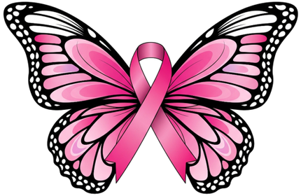 (082-03-2E) Pink Butterfly Breast Cancer Awareness Ribbon