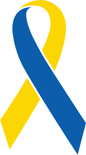 (s082-1-E) 2 Color Down Syndrome Ribbon