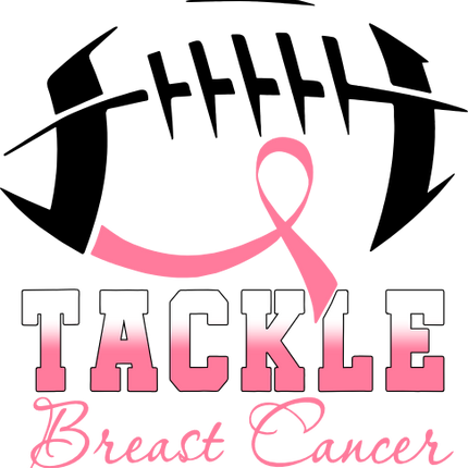 (082-03-1D) Football Tackle Breast Cancer Awareness Support