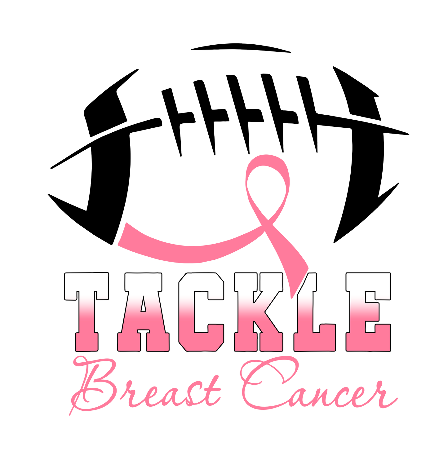 (s082-3D) Football Tackle Breast Cancer Awareness Support