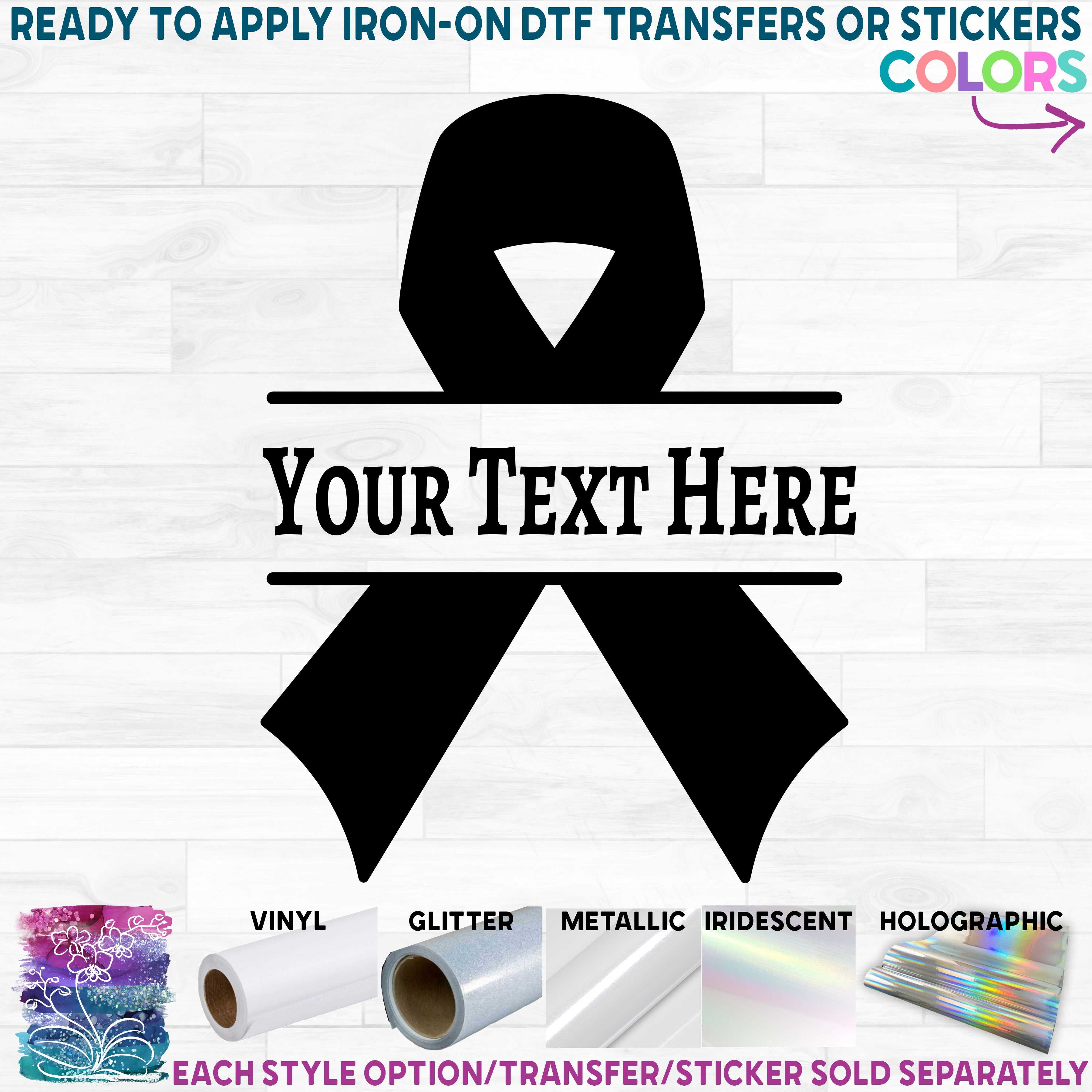 (s082-2) Awareness Ribbon Split Name Custom Text