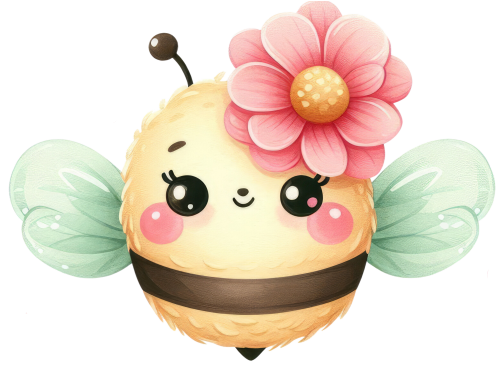 (s083-2-A) Cute Baby Bee Flower