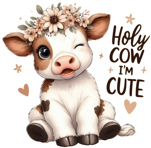 (s083-2-B) Holy Cow I'm Cute Baby Cow