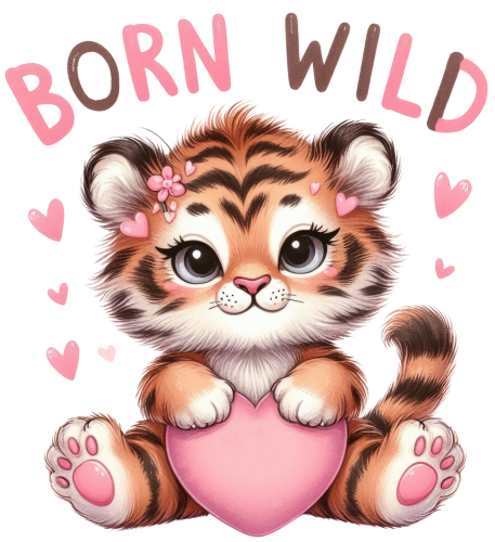 (s083-2-C) Born Wild Cute Baby Tiger