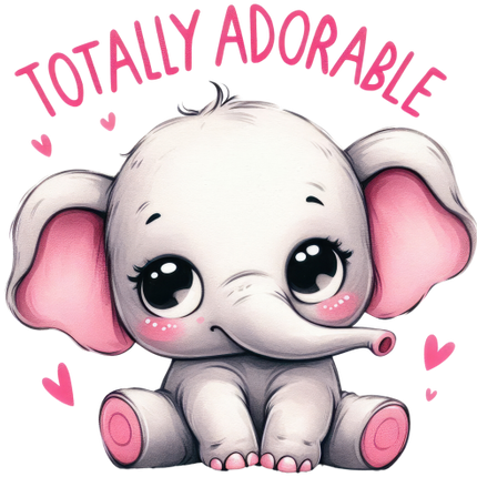 (s083-2-H) Totally Adorable Cute Baby Girl Elephant