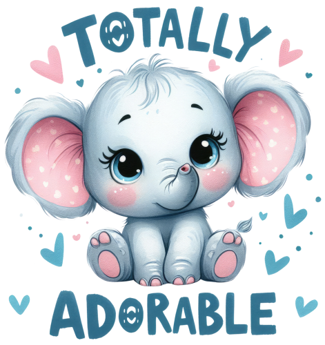 (s083-2-J) Totally Adorable Cute Baby Boy Elephant