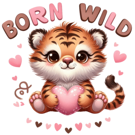 (s083-2-M) Born Wild Cute Baby Tiger