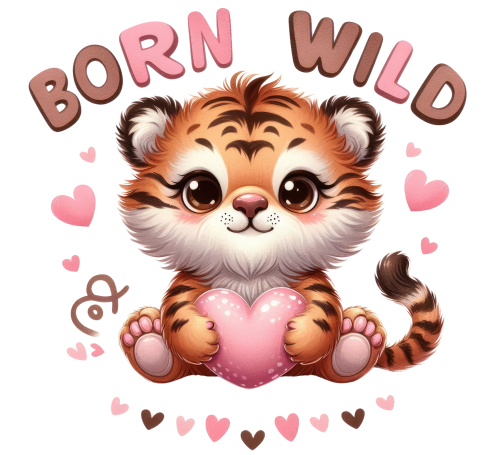 (s083-2-M) Born Wild Cute Baby Tiger