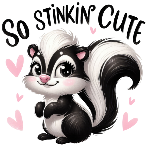 (s083-2-N) So Stinkin' Cute Baby Skunk