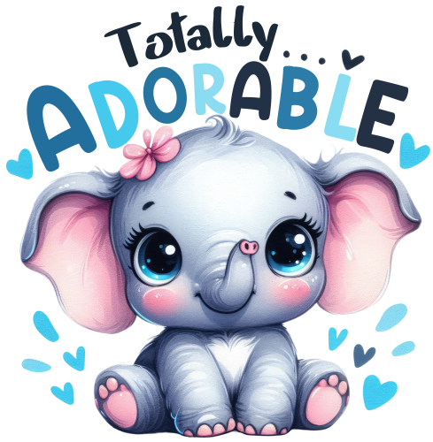 (s083-2-Q) Totally Adorable Cute Baby Boy Elephant