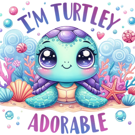 (s083-2-R) I'm Turtley Adorable Cute Baby Turtle