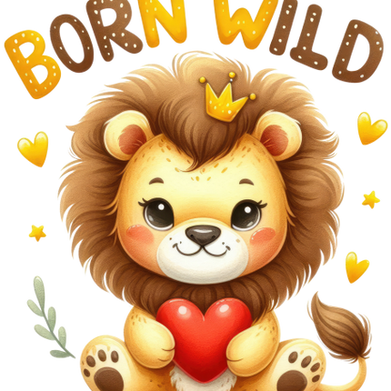 (s083-2-U) Born Wild Cute Baby Lion