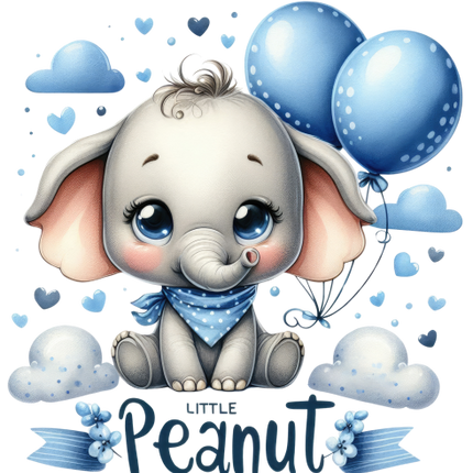 (s083-2-W) Little Peanut Cute Baby Boy Elephant