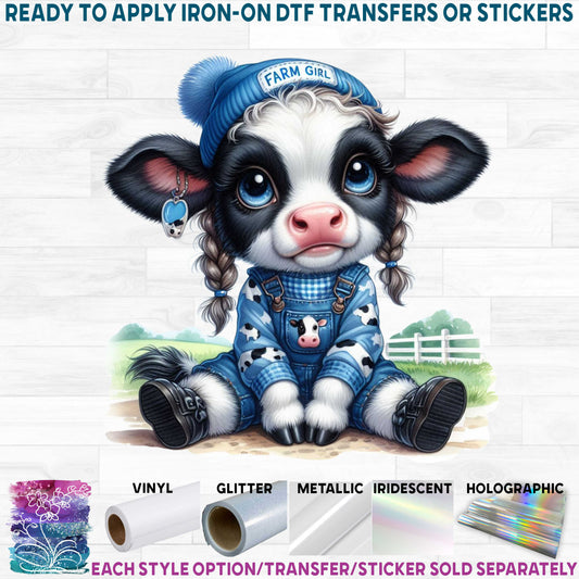 (s083-3-B) Farm Boy Girl Cute Cow