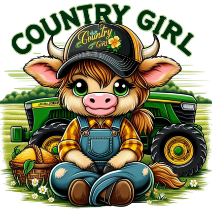 (s083-3-I) Country Girl Cute Cow