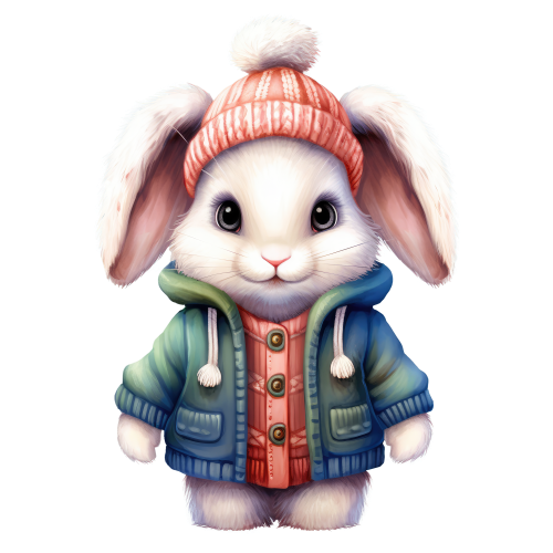 (s084-2B) Winter Bunny Rabbit