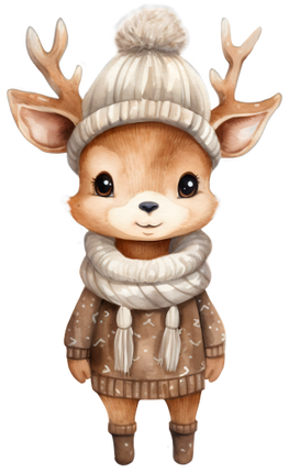 (s084-1B)  Winter Deer