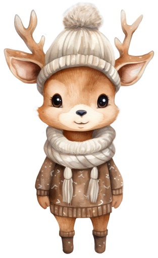 (s084-1B)  Winter Deer