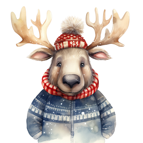 (s084-2F) Winter Moose