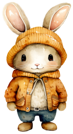 (s084-1G) Fall Bunny Rabbit