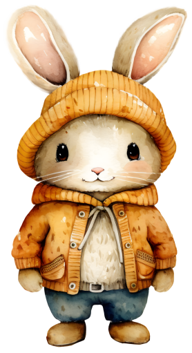(s084-1G) Fall Bunny Rabbit