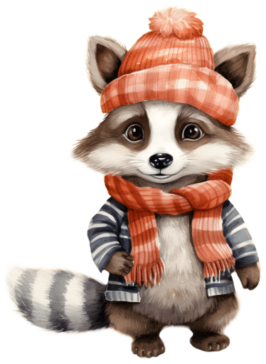 (s084-1H) Fall Racoon