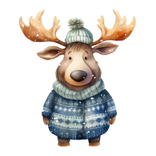 (s084-2J) Winter Moose