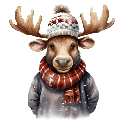 (s084-2K) Winter Moose