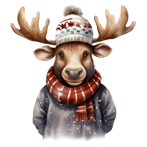 (s084-2K) Winter Moose