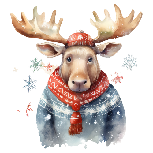 (s084-2L) Winter Moose