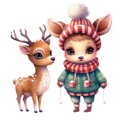 (s084-1M) Winter Deer