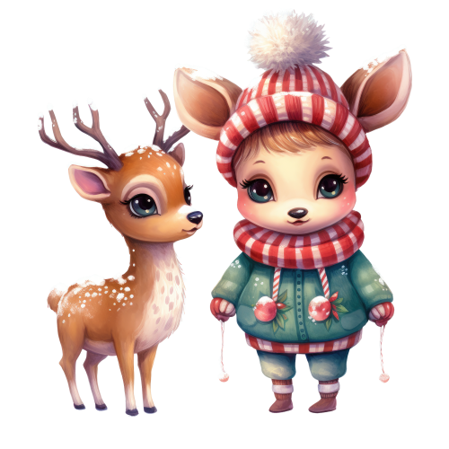 (s084-1M) Winter Deer