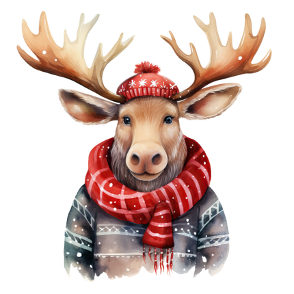 (s084-2N) Winter Moose