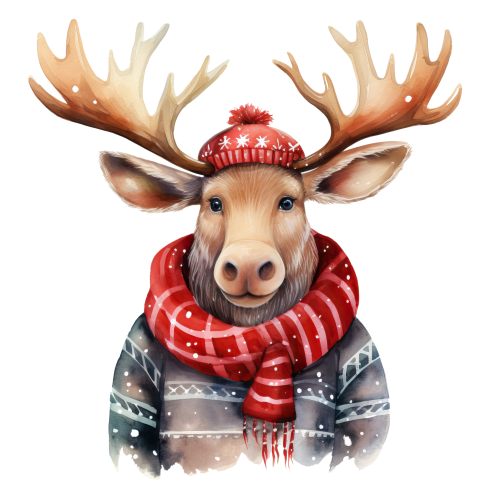 (s084-2N) Winter Moose