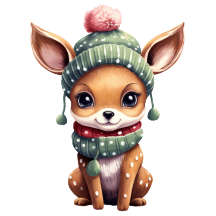 (s084-1N) Winter Deer