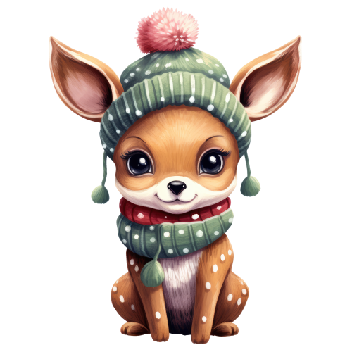 (s084-1N) Winter Deer