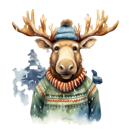 (s084-2O) Winter Moose