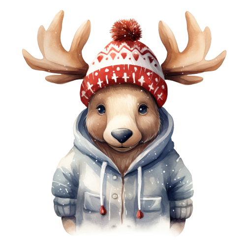 (s084-2P) Winter Moose