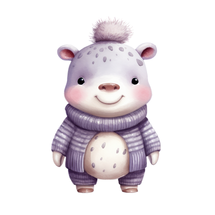 (s084-S) Winter Hippo