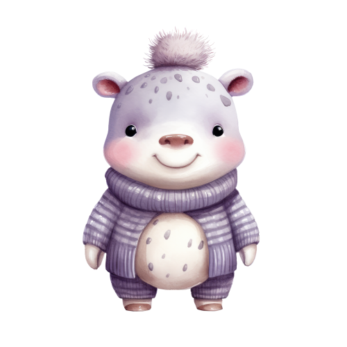 (s084-S) Winter Hippo