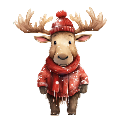 (s084-2T) Winter Moose