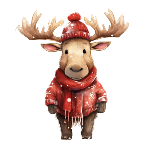 (s084-2T) Winter Moose
